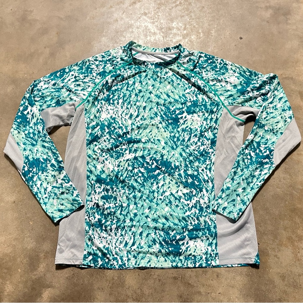 Silver Bait Teal and Gray Men's Fishing Tee